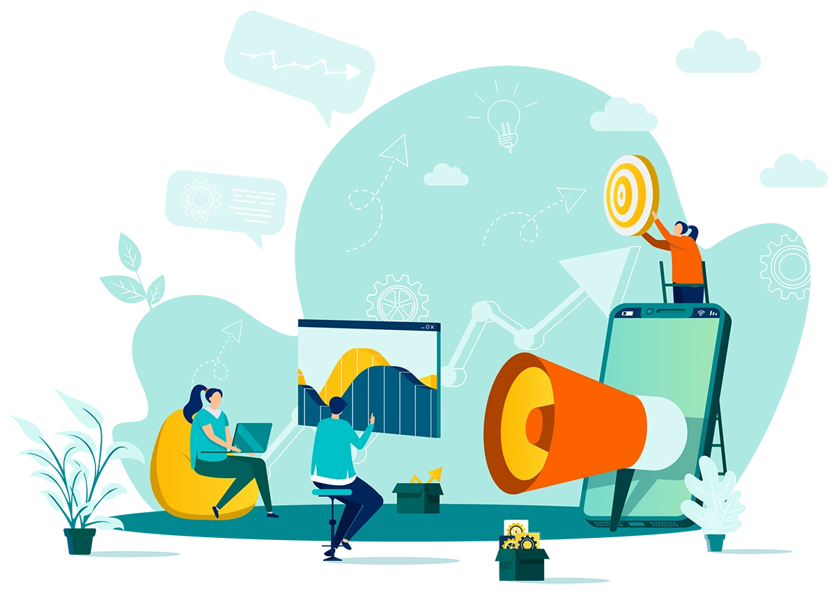 Digital marketing strategy illustration
